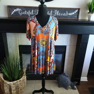 Paracetamol Ladies  Boho Short-sleeved Tunic Top